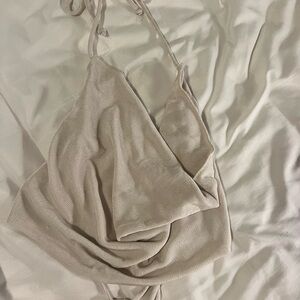 Garage Cream Halter Top
